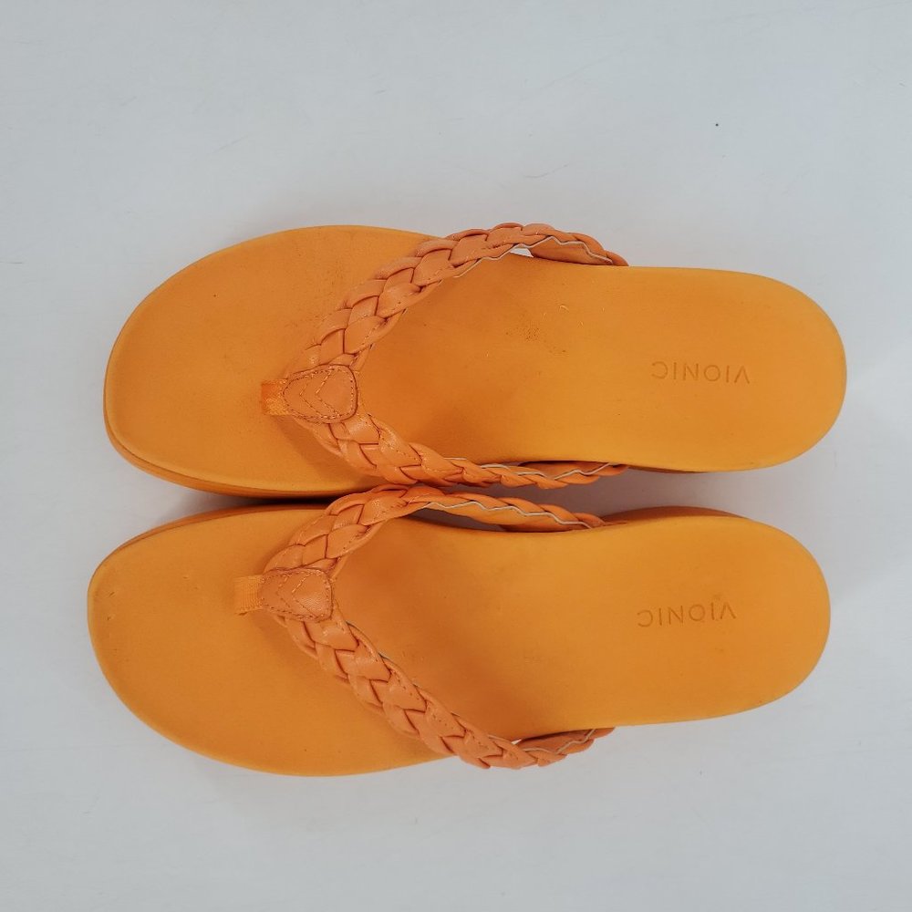 Vionic Women's Sunrise Kenji Toe Post Platform Sandal  Orange Like new